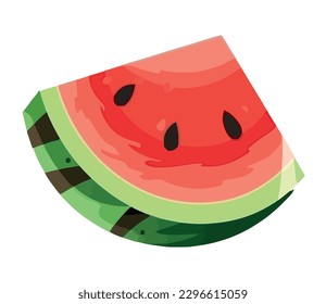 Juicy watermelon slice, perfect summer refreshment isolated