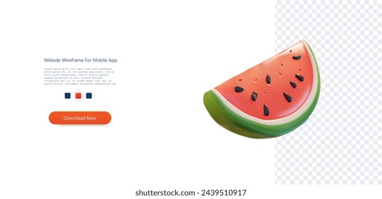 Juicy Watermelon Slice with Seeds on Transparent Background. Ripe and refreshing watermelon wedge, detailed with glistening seeds and juicy texture, isolated. Vector illustration