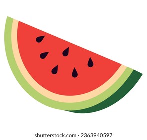 Juicy watermelon slice vector design over white