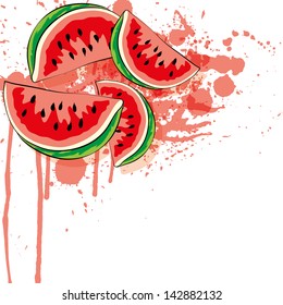 juicy watermelon vector background,can be used as banner