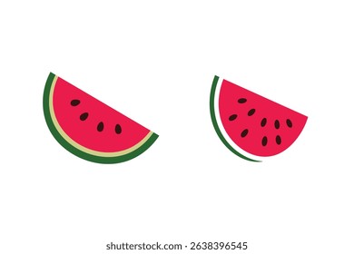 Juicy Watermelon Wedge Illustration – Flat Design Fruit Icon