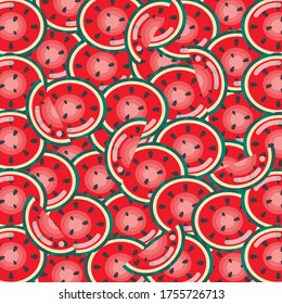 juicy watermelons, summer pattern illustration