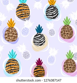 
juicy winter pineapple on a white background 2019