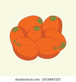 Jujube Fruit Flat Design Cartoon Icon Illustration