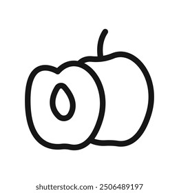 Jujube icon Black line art vector logo