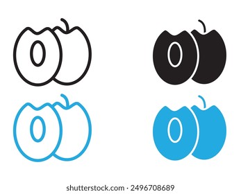 Jujube icon black and white vector outline sign