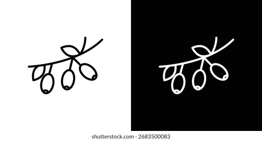 Jujube icon black and white vector outline sign