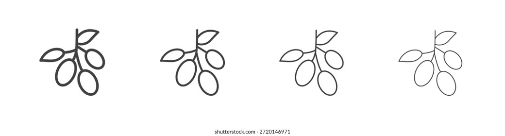 Jujube icon conceito Pictograma Linear. Ilustração de elemento simples.