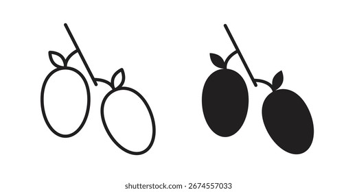 Icono de Jujube en estilo de moda plano y forro para diseños de ui App