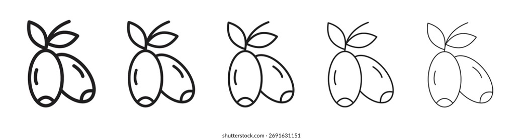 Ilustración vectorial de stock de concepto de conjunto de logotipo de icono de Jujube.