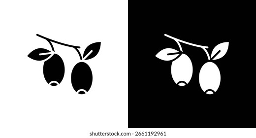 Símbolo de icono de Jujube. Diseño simple y plano para Web y App móvil