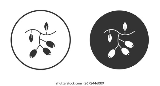 Clipart de Vector de icono Jujube en colores negros. adecuado para trabajos gráficos
