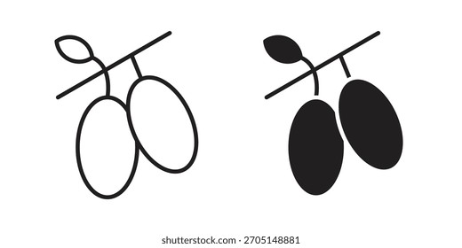 Jujube icon Vector modernos diseños planos y de trazo