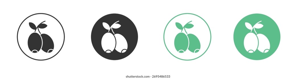 Jujube icon vector pictogram for ui ux interface elements