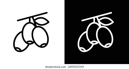 Conjunto de Ilustración vectorial de iconos de línea Jujube.