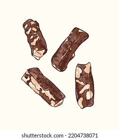 Jujube Walnut Nougat in flat vector illustration