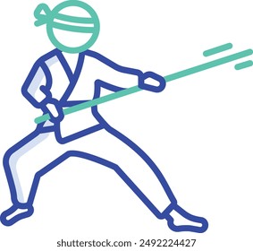 Jujutsu outline color vector illustration