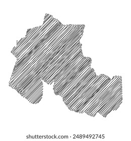 Ilustración vectorial de línea de mapa de hilos de las provincias de Jujuy Argentina