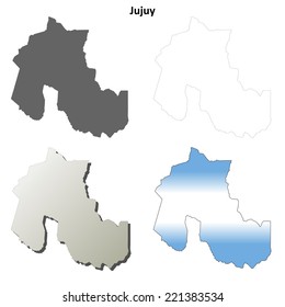 Jujuy blank outline map set