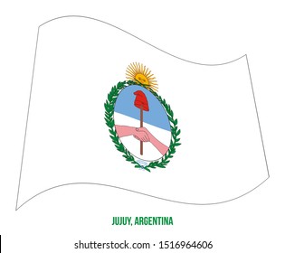 Jujuy Flag Waving Vector Illustration on White Background. Flag of Argentina Provinces.