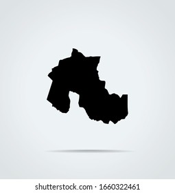 Jujuy Province, Argentina map vector, isolated on white background. Black map template, flat earth.