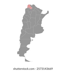 Jujuy Province map, administrative division of Argentina. Vector illustration.