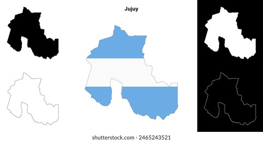 Jujuy province outline map set