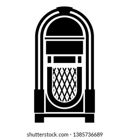 Jukebox automated retro music concept vintage playing device icon black color vector illustration flat style simple image