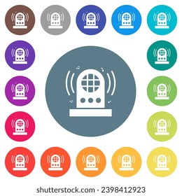 Jukebox flache weiße Symbole auf runden Farbhintergründen. 17 Hintergrundfarbvarianten sind inbegriffen.