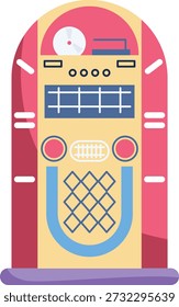Icono de la rockola con un tocadiscos clásico, que simboliza la música vintage y el entretenimiento.