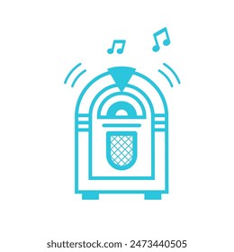 Icono de Jukebox. Aislado sobre fondo blanco. 