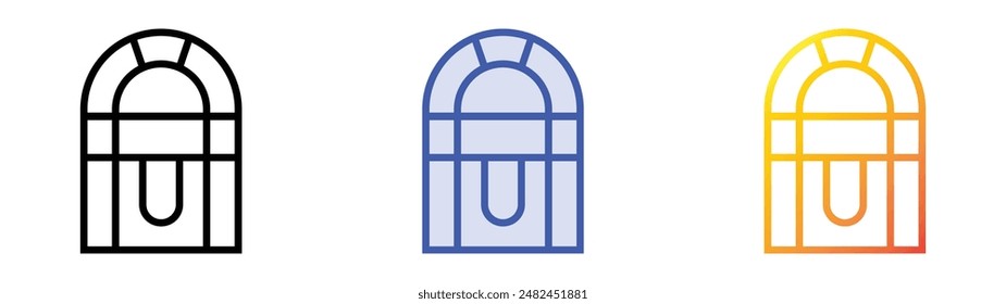 jukebox icon. Linear, Blue Fill and Gradient Style Design Isolated On White Background