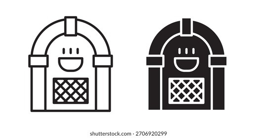 Icono de Jukebox, icono de estilo de contorno para Sitio web o App móvil, gráficos de Vector