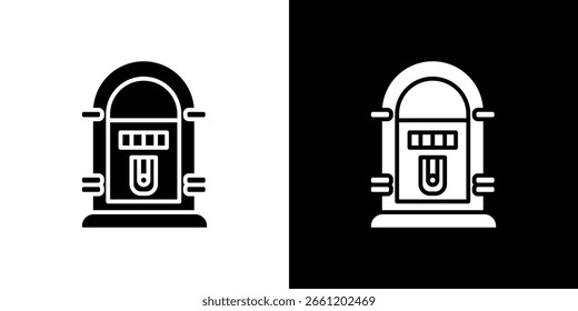 Ilustraciones del Clipart del Vector del icono de la rockola en estilo plano