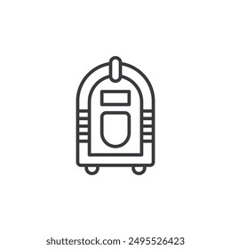Jukebox outlined icon isolated on white background
