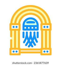 jukebox retro music color icon vector. jukebox retro music sign. isolated symbol illustration