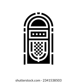 jukebox retro music glyph icon vector. jukebox retro music sign. isolated symbol illustration