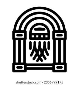 jukebox retro music line icon vector. jukebox retro music sign. isolated contour symbol black illustration