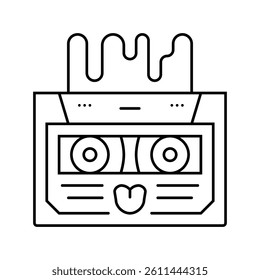 jukebox retro music line icon vector. jukebox retro music sign. isolated contour symbol black illustration