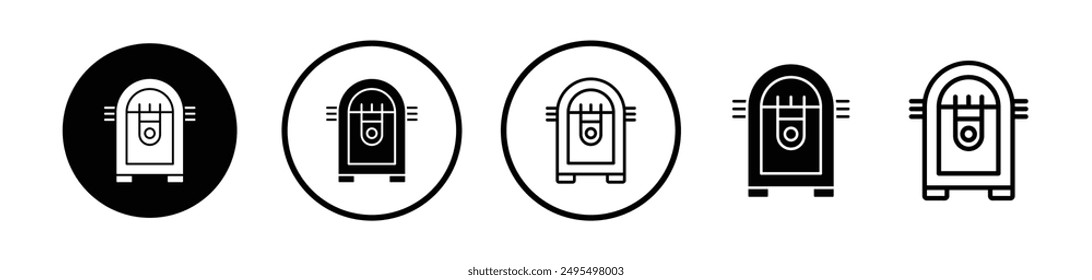 Jukebox vector icon set in black and white color.