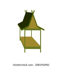 Julang ngapak wooden gazebo- Indonesian traditional house. Vector illustration.