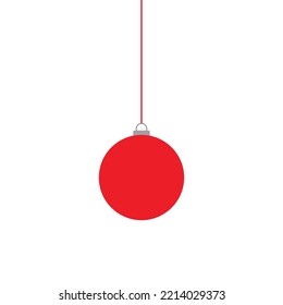Julekugle Balón de navidad roja, ilustración vectorial