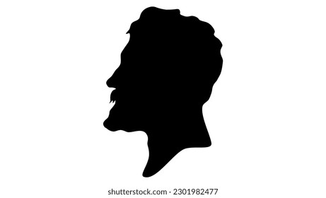 Jules Verne silhouette, high quality vector