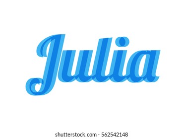 Julia female name vector background Vector EPS 10 illustration.
