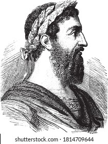 Julian emperor. Vintage engraving. From Popular France, 1869.