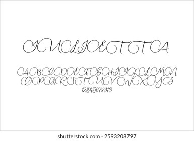 Julietta font for logo and headline. Isolated vector typeset