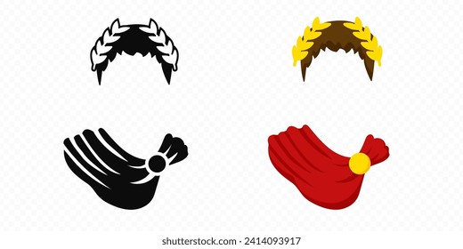 Julius caesar or cesar emperor of rome historical person silhouette vector portrait