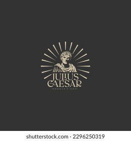 Julius Caesar face emperor, roman character logo illustration design