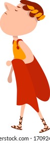 Julius Caesar, illustration, vector on white background