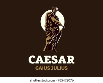 Julius Caesar. Vector emblem.